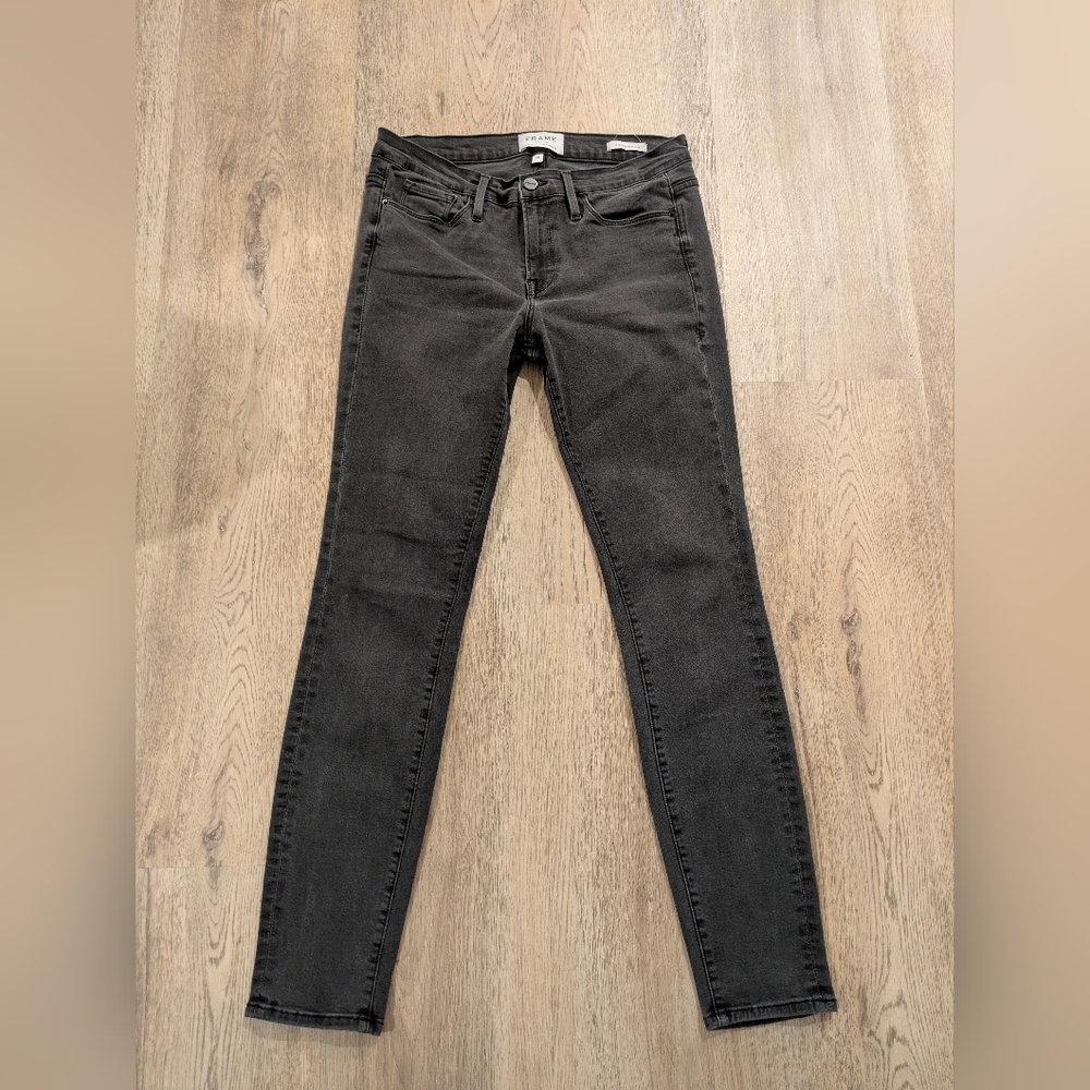 Frame Denim Faded Black Skinny Jeans Size 30 "Le Skinny de Jeanne"